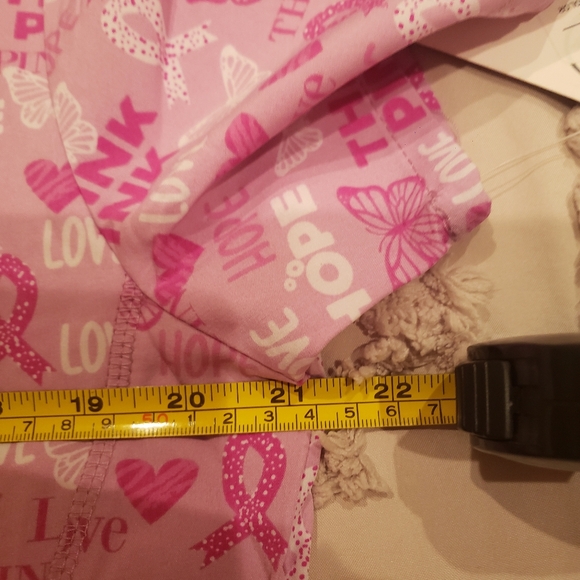 Cancer Awareness Scrub Top Fits Like A Large - Picture 5 of 5